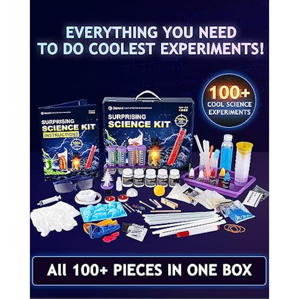 Japace 100+ Science Lab Experiments Kits for Kids, STEM Activities Educational Scientist Toys for Boys Girls Chemistry Set, Cool Christmas Birthday Gift Ideas Holiday Suprise