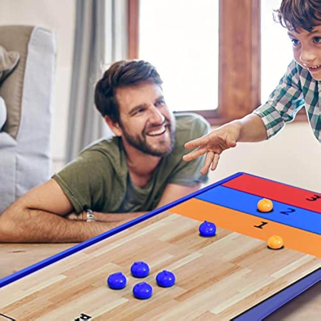 3 in 1 Tabletop Curling Game, Table Top Shuffleboards Curling Bowling,Tabletop Game Interactive Game for Kids & Adults Family Party Games