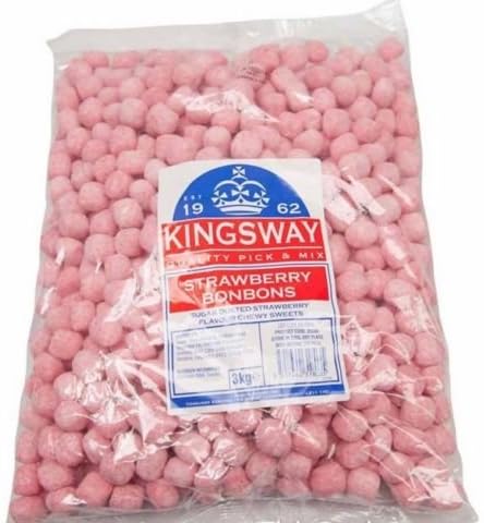 1kg Pick n Mix Strawberry Bon Bons Chewy Retro Party Wedding Favour Sweets