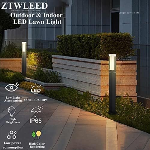ZTWLEED 2 Pieces LED Outdoor Street Light,6W Black Outdoor Light Cube,Warm White 4000K IP65 Waterproof,60CM LED Outdoor Lighting for Paths Patio Garden Lawn Driveway Yard AC220V