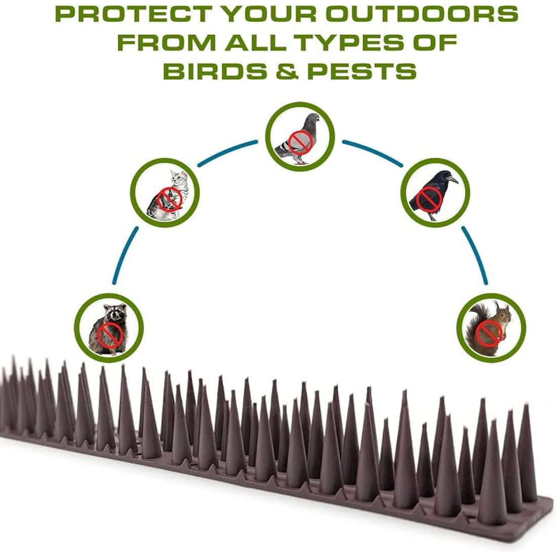 Wall & Fence Spikes - Security Spikes, Stop Climbing Over Walls and Fences, Ideal for Keeping Pigeons, Birds, Squirrels, Cats Away, Suitable for Fences, Balcony, Roofs - MultiPack 8X12