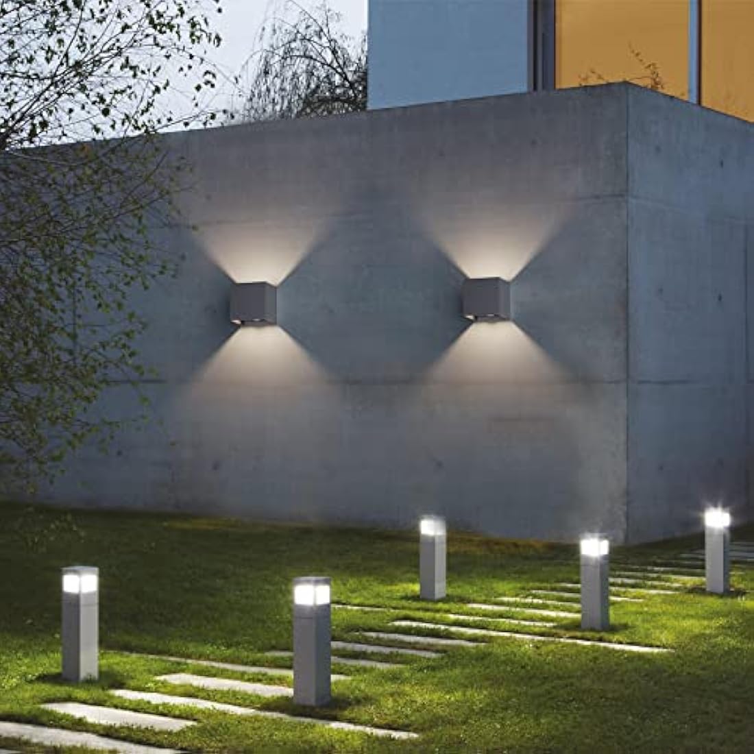 Klighten 2PCS Outdoor Wall Light with Motion Sensor, Waterproof IP54 Outside Wall Lamps with Sensor, Adjustable Beam Angle, Natural White 4000K, Antracita (G9 LED Bulb Include)