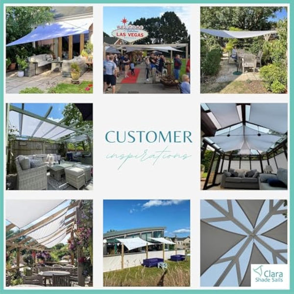 Clara Shade Sails - White Rectangle 4x5m Sun Shade Sail, Conservatory Sail Shades, Pergola Canopy, Garden Sail Canopy Waterproof, Patio Gazebo, Garden Tent, Outdoor Sun Sail Shade, Garden Awning