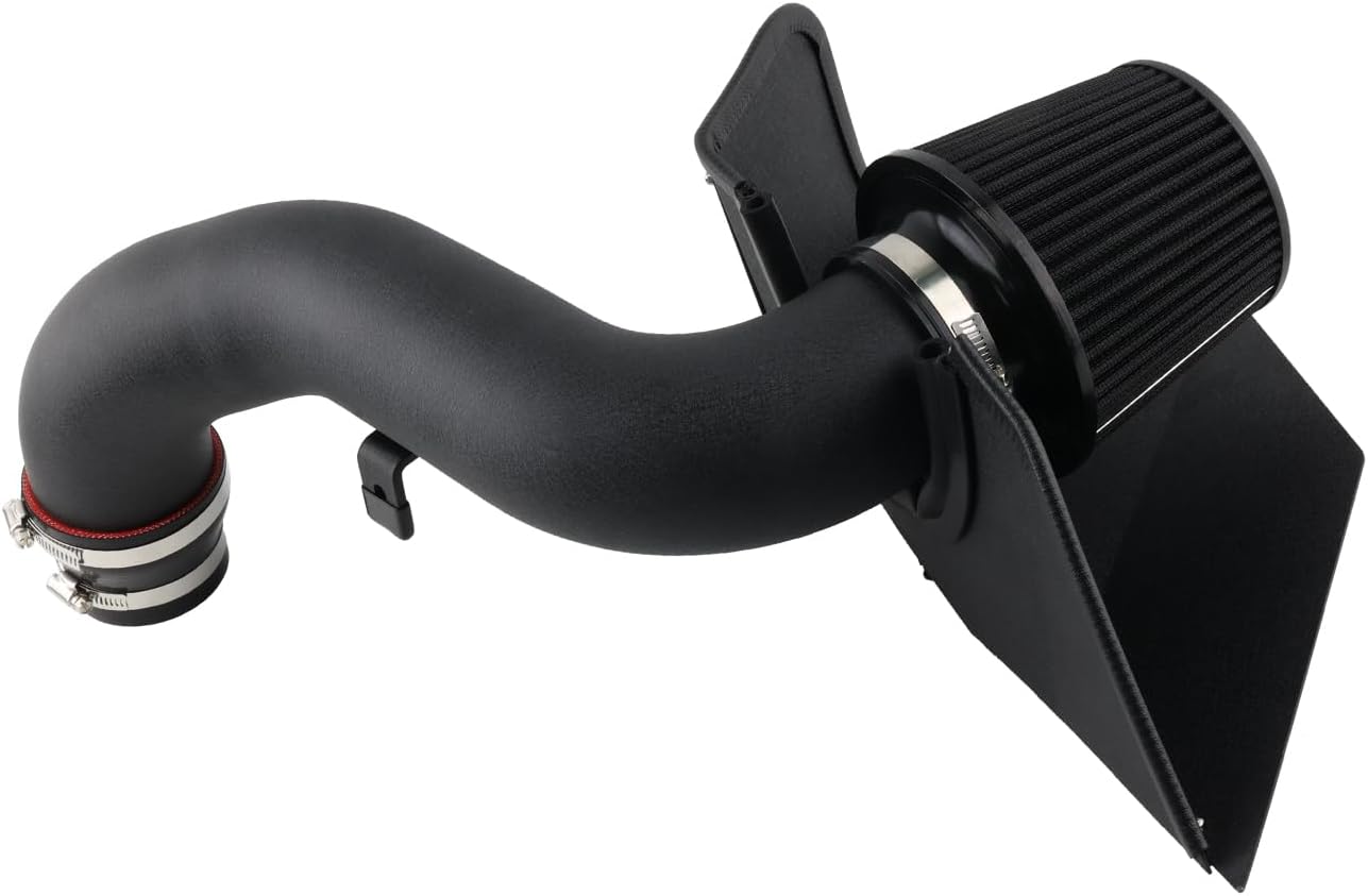 VVORHSBELL Cold Air Intake Compatible with 2015-2020 VW Golf GTi R MK7 1.8T 2.0T & Passat 2.0T EA888 Engine Aluminum High Flow Intake with Heat Shield, 7-10% HP Increase, Reusable Cone Filter