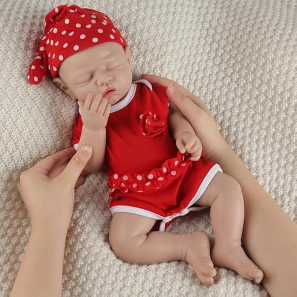 IVITA Full Body Silicone Reborn Baby Doll Newborn Baby Doll Open Mouth Handmade Blue Eyes Soft Baby Doll Girl (WG1528-43cm-2479g-Girl)