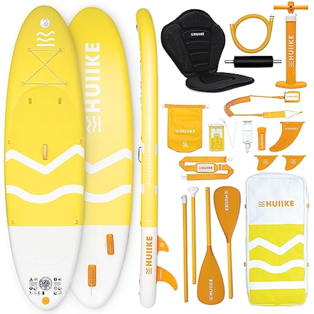 HUIIKE Stand Up Paddle Board for Adults with Accessories Included, Oar, Fins, Pump. Inflatable Sup Board Great Stability and Resistance. 10’ x 33" x 5.9", Maximum Load 286 lb