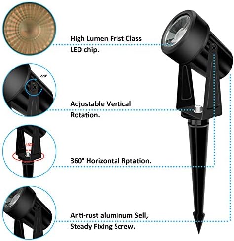 Svater Garden Lights Mains Powered, 92FT/28m 8-in-1 LED Landscape Lights 2W Warm White 3000K 27V IP65 Waterproof Outdoor Spotlights Pathway Lighting for Lawn Yard, Patio,Driveway,Party