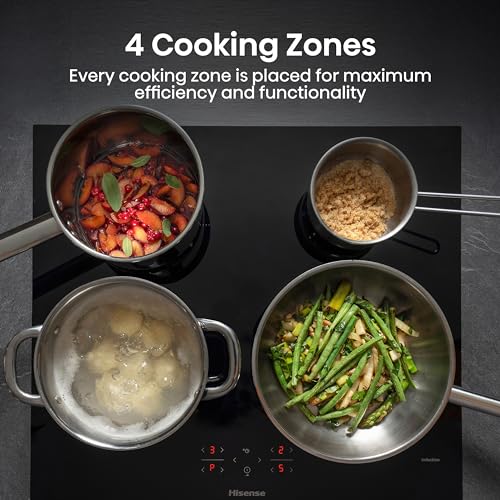 Hisense E6432C Built-in 60cm Electric Ceramic Hob with Child Lock, Touch control, Timer Function - Black 7200W, 20 x 24 x 2 inches (L x W x H)