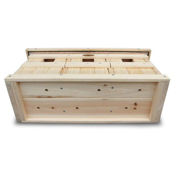 HABAU Nesting Box and Sparrow House with 3 Breeding Chambers, Solid Wood, 45.5 x 17 x 23 cm