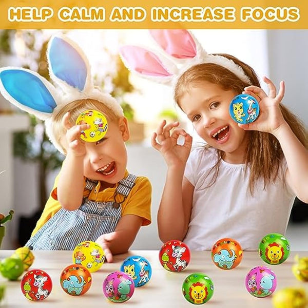 Ainiv Squeeze Stress Balls, 12pcs Stress Relief Ball, Sensory Stress Ball for Kids and Adults, Hand Exercise Stress Relief Balls, Squeeze Toys for Anxiety, Fidget, Tension, Manage Anger-Animal