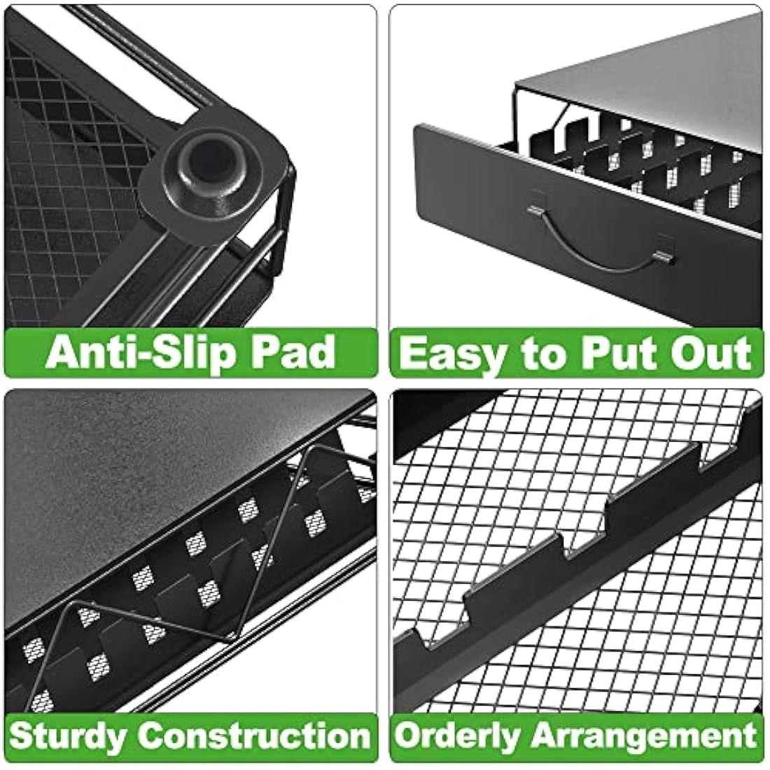 HFHOME Metal Coffee Pod Holder for 48 Nespresso Vertuo & Dolce Gusto Pods, Nespresso VertuoLine Capsule Drawer Organiser Coffee Machine Stand