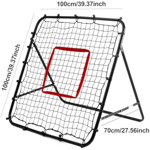 Adjustable Football Rebounder Net - Soccer Training Equipment for Kids & Adults, Portable Kickback Target Goal for Shooting & Passing Practice, Durable Steel Frame, Folding Design for Garden/Backyard