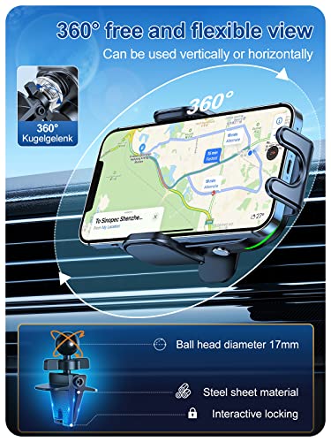Auckly Qi 15W Car Phone Holder Wireless Charger, [270 ° Automatic Clamping], Wireless Car Charger Mount, Air Vent, for iPhone 11 12 13 14 15 16 Series & Samsung, Electromagnetic Induction, Black