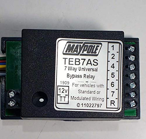 Maypole 12V 7 Way Bypass Relay with Audible Buzzer Trailer and Caravan Towing Electrics