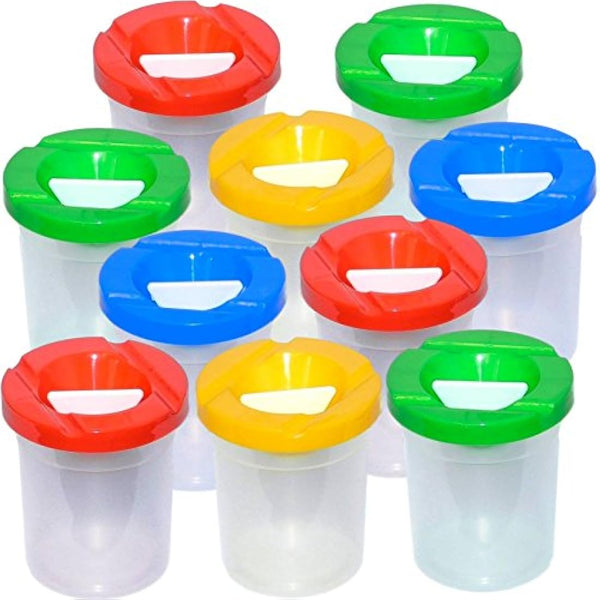 10 Non-Spill Paint Pots with Plastic Stoppers