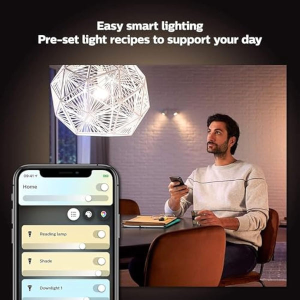 Philips Hue White Ambiance Smart Bulb Twin Pack LED [B22 Bayonet Cap] - 1100 Lumens (75W Equivalent). Works with Alexa, Google Assistant and Apple Homekit