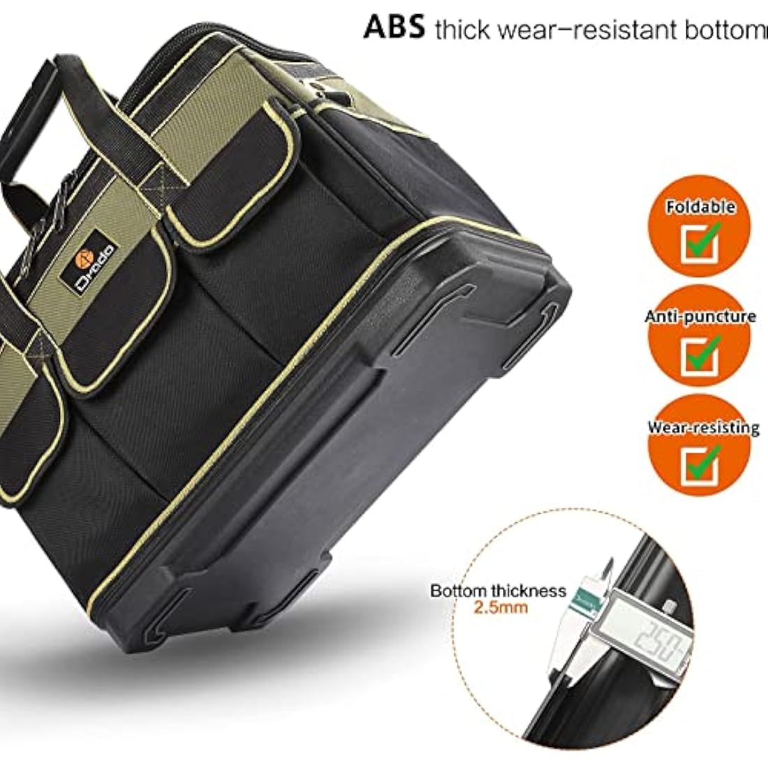 Drado Tool Bag Muti-Purpose Tool Bag Organiser with Adjustable Shoulder Strap (40 x 23x 28cm)