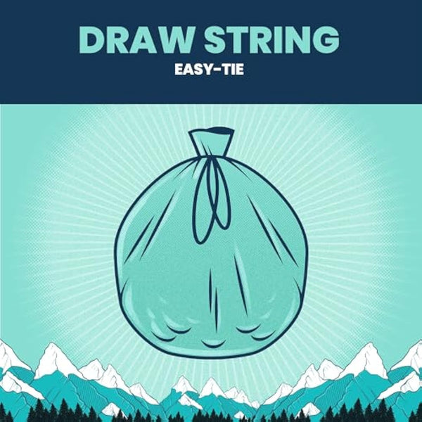 BEAST BIN BAGS, 10 Rolls of 10 x 50 Litre Bags (Total 100 Bags) - Made From 100% Recycled LLDPE - Incredibly Strong Drawstring Swing Blue Bin Bags