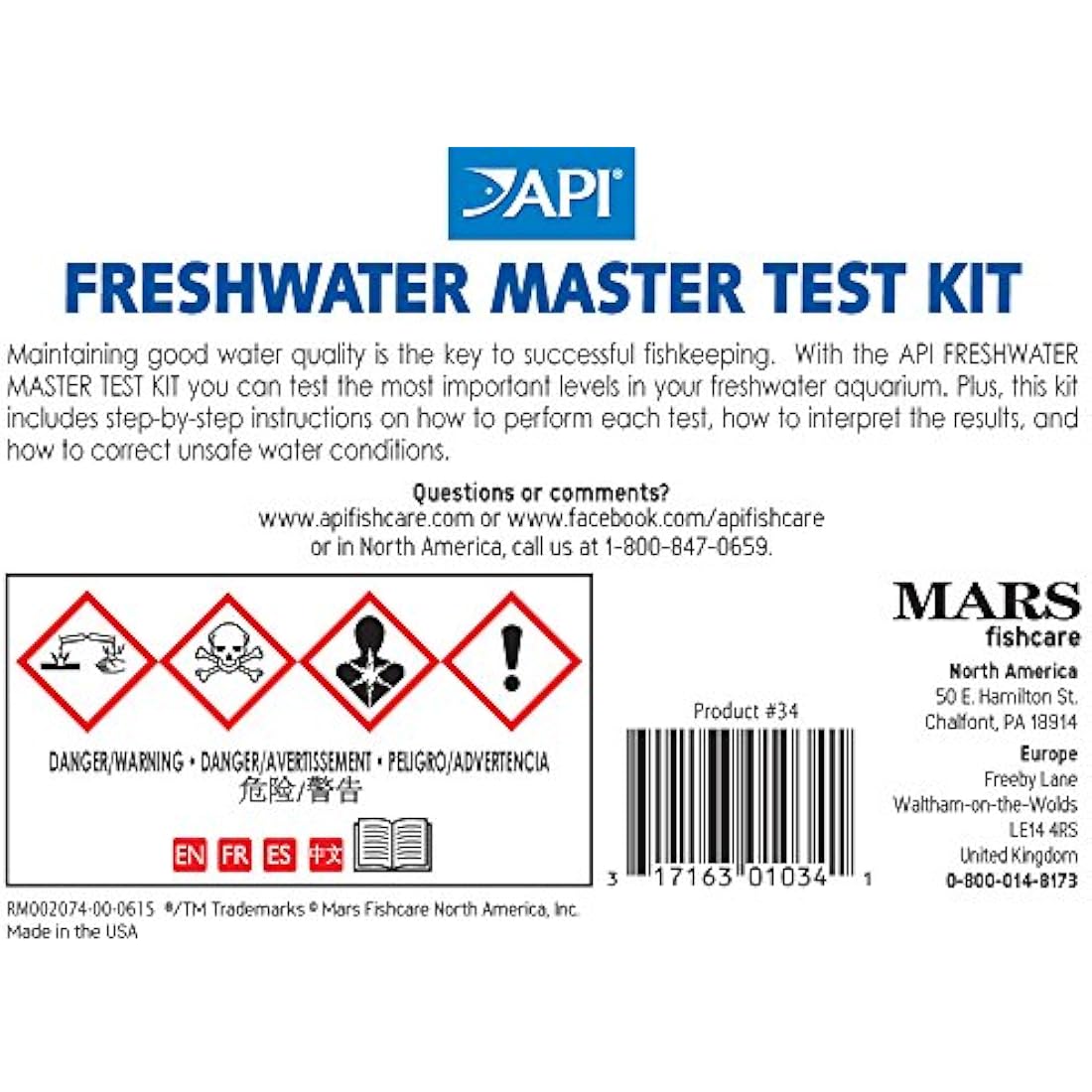 API 800 Test Freshwater Aquarium Water Master Test Kit