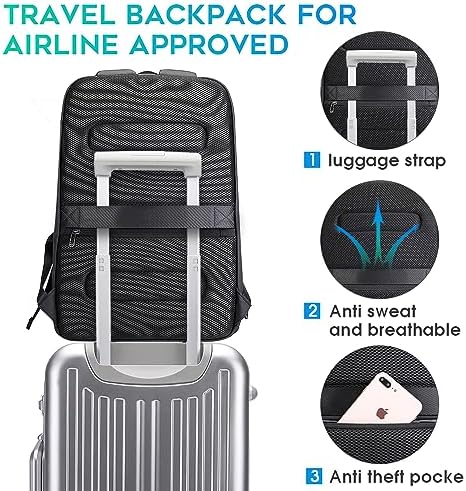 BANGE Business Smart Backpack Waterproof fit 15.6 Inch Laptop Backpack with USB Charging Port,Travel Durable Backpack