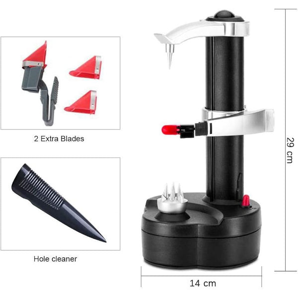 AIHANCH Automatic Potato Peeler Electric Peeler for Potatoes and Fruit [1 Adapter 2 Extra Blades] - Electric Apple Peeler Fruit Peeler Stainless Steel Kitchen Peeling Tool with Apple Corer