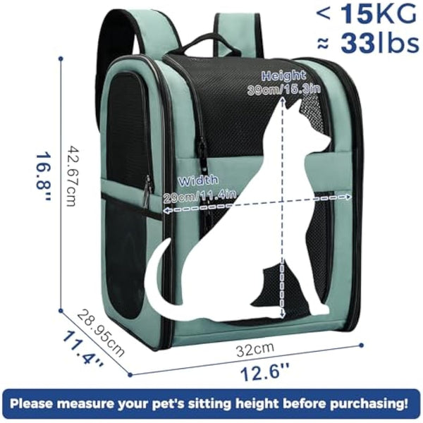 Apollo Walker Cat Carrier and Dog Carrier, for Large and Small Cat Pets (2-15 kg), Breathable Mesh Pet Carrier, Ideal for Hiking, Travel, and Outdoor Activities (Blue)