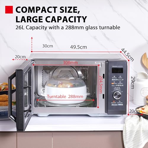 TOSHIBA 26L Air Fry Auto Menu Combo 6-in-1 900W Microwave Oven With Steamer in Morandi Grey, Inverter, Chef defrost, Convection, Combi., Steam, Grill, 10 power levels, 10 Auto Menus, MW3-AC26SFI(MG)