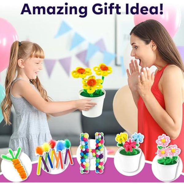 FunzBo Arts and Crafts Supplies Kit for Kids Toddlers Age 4 5 6 7 8 9 - All in One D.I.Y. Crafting Kindergarten Homeschool Supply Set Kids Toys Brithdays Gifts