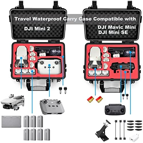 LEKUFEE Waterproof Hard Case for DJI Mini 4K/2 SE/2, Mini SE/Mavic Mini Drone & Accessories (Case Only)