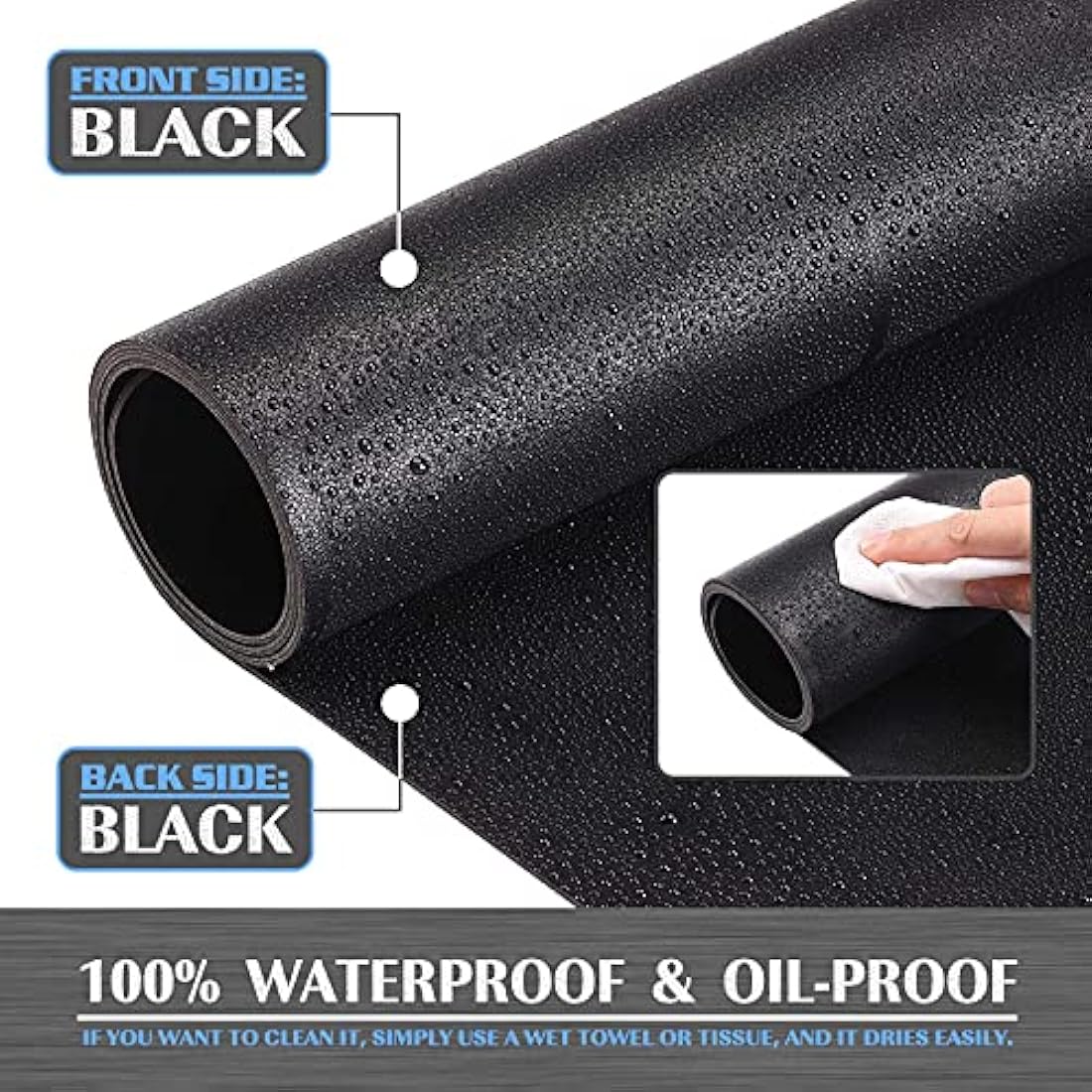 Knodel Desk Pad, Office Desk Mat, 60cm x 35cm PU Leather Desk Blotter, Laptop Desk Mat, Waterproof Desk Writing Pad for Office and Home, Dual-Sided (Black)