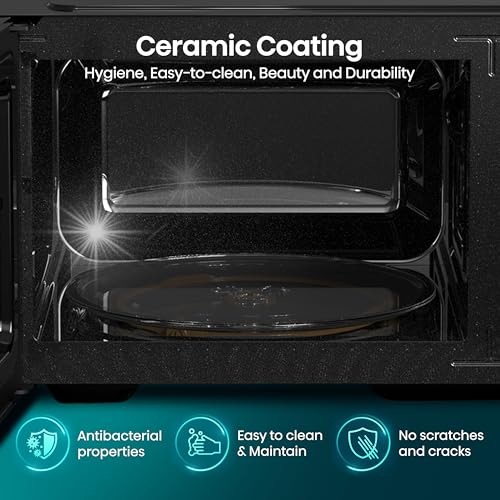 Hisense H23MOBSD1HUK 23 Litre 800W electronic Microwave with Auto Defrost, Digital Display, Smart Cook, Multi level cooking and Easy Clean- Black