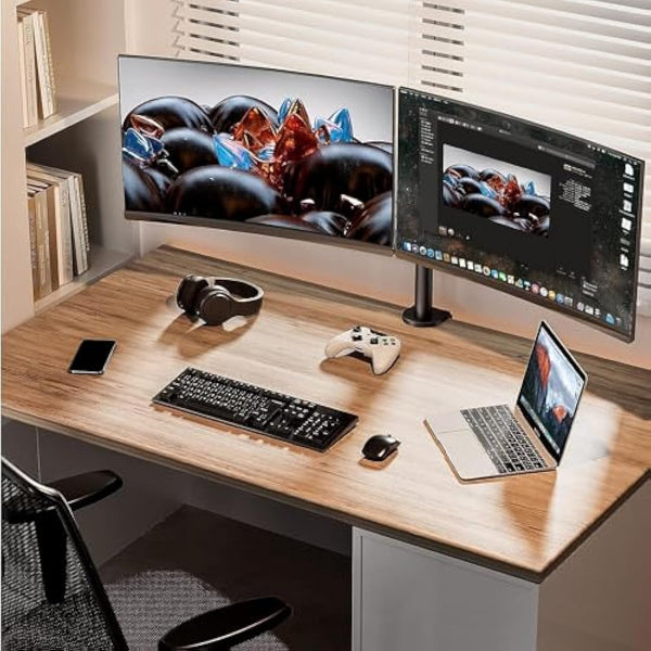 ErGear Dual Monitor Stand for 13 to 32 Inch Screens, Dual Monitor Arm Ergonomic Viewing Angle - Adjustable Tilt 90°/ Swivel 180°/ Rotate 360°/ VESA 75/100mm