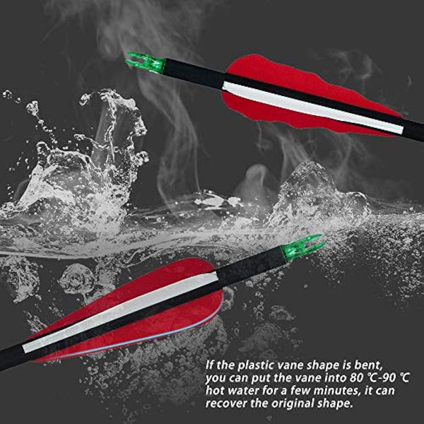 Huntingdoor 12Pcs 30 inch Archery Carbon Arrows Spine 550 Hunting Targeting Arrows with Replaceable Broadhead for Recurve Bow Compound Bow Target Practice