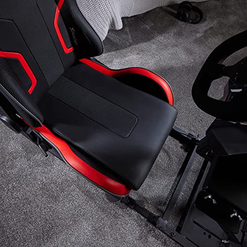 X-Rocker CHICANE Racing Sim Cockpit Racing Chair, Racing Rear Seat Frame for Steering Wheel Stands, Driving Simulation Chair with Adjustable Sliders and Adjustable Height for Racing Rig - BLACK