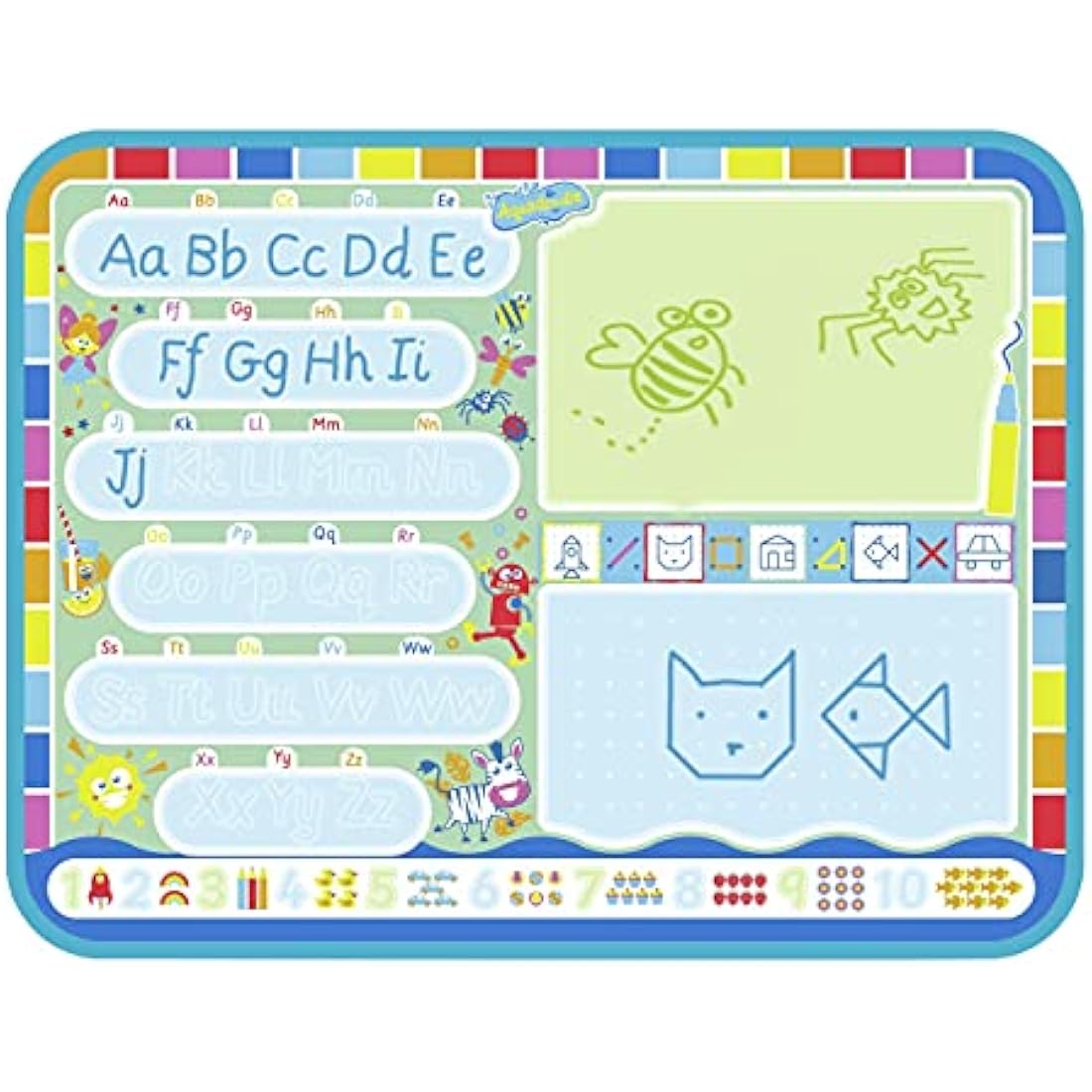 Aquadoodle My ABC Doodle Large Water Doodle Mat, Official TOMY No Mess Colouring & Drawing Game, Suitable for Toddlers and Children Aged 3, 4 & 5 +