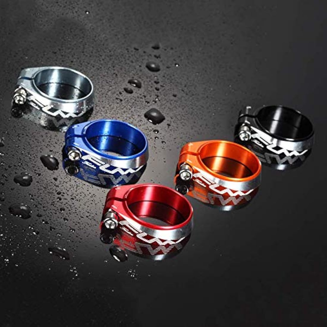 Funn Frodon Bolt-On Bike Seat Clamp with 34.9mm Inner Diameter, Durable and Lightweight Alloy Bicycle Seat Post Clamp for Mountain Bike, BMX Bike, Road Bike (Red)