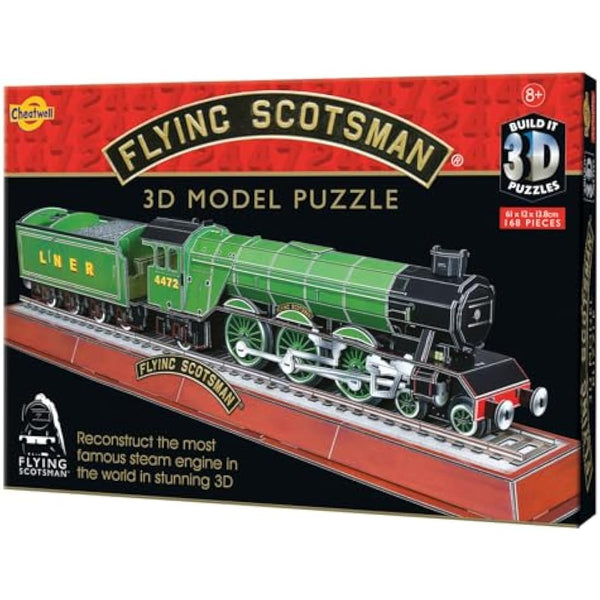 Cheatwell Games - BYO 3D Flying Scotsman - 3D Puzzles For Kids & Adults - Model Kit To Build - Gift For Children and Adults - 168 Pieces - Ages 8+