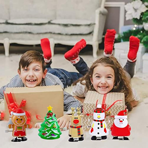 Mienocol 6pcs Christmas Wind Up Toys for Kids, Funny Jumping Xmas Gift, Walking Spring Toy for Christmas Party Favors, Stocking Stuffers, Goody Bag Filler