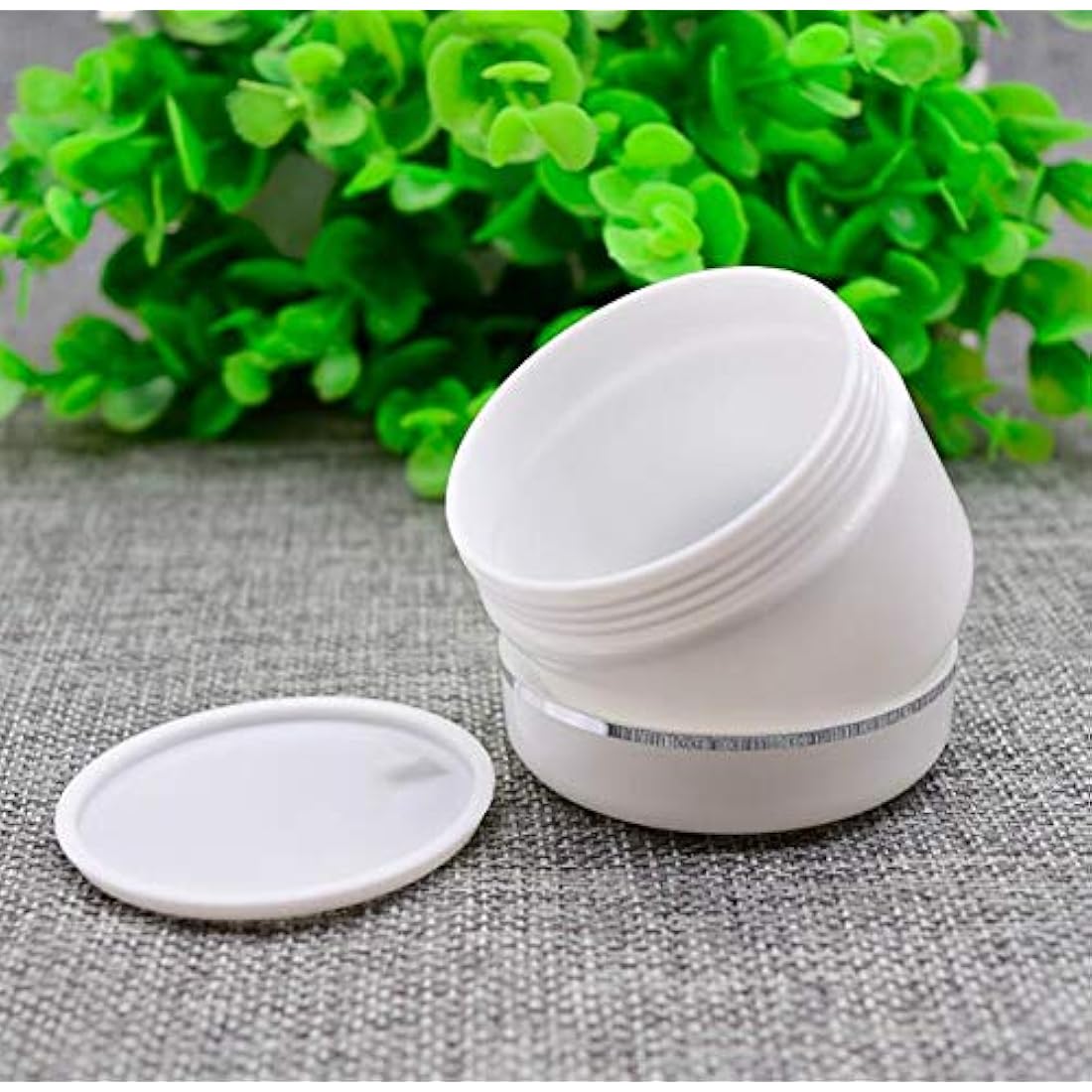 100ML White Plastic Cosmetic Jars Slime Jars Storage Cosmetic Containers Pots Jars with Screw on Lids and Liners for Lotions Creams and Body Scrub- 6 Pack