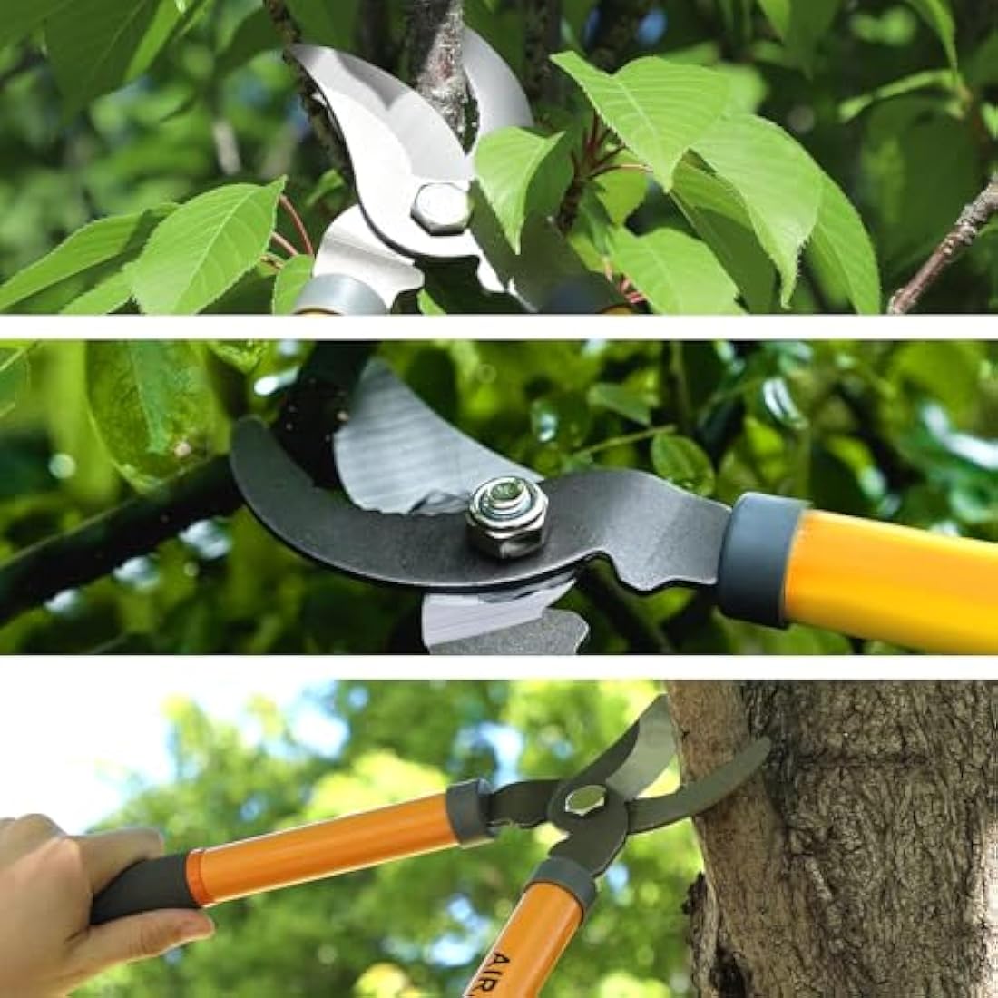 AIRAJ 40cm Tree Loppers,Loppers for Gardening with 3.5cm Cutting Capacity,Bypass Garden Lopper,Garden Shears Tool,Chops Branches Ease,More Power Branch Lopper