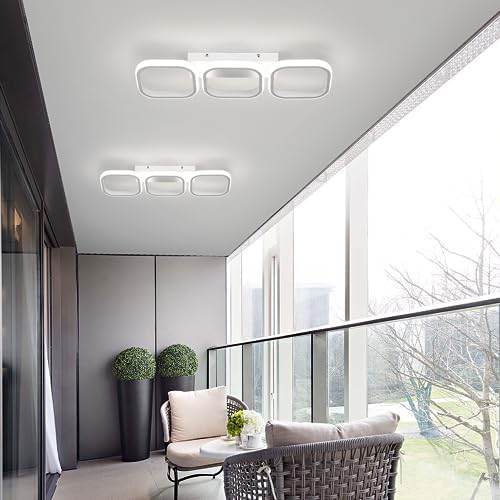 EIDISUNY Ceiling Light 3 Rectangles LED Latest Personality Simple White Modern Led Ceiling Light for Hallway Entrance Office Bedroom Kitchen Living Room Aisle - 54cm 33W Cool White Light 6000K (White)