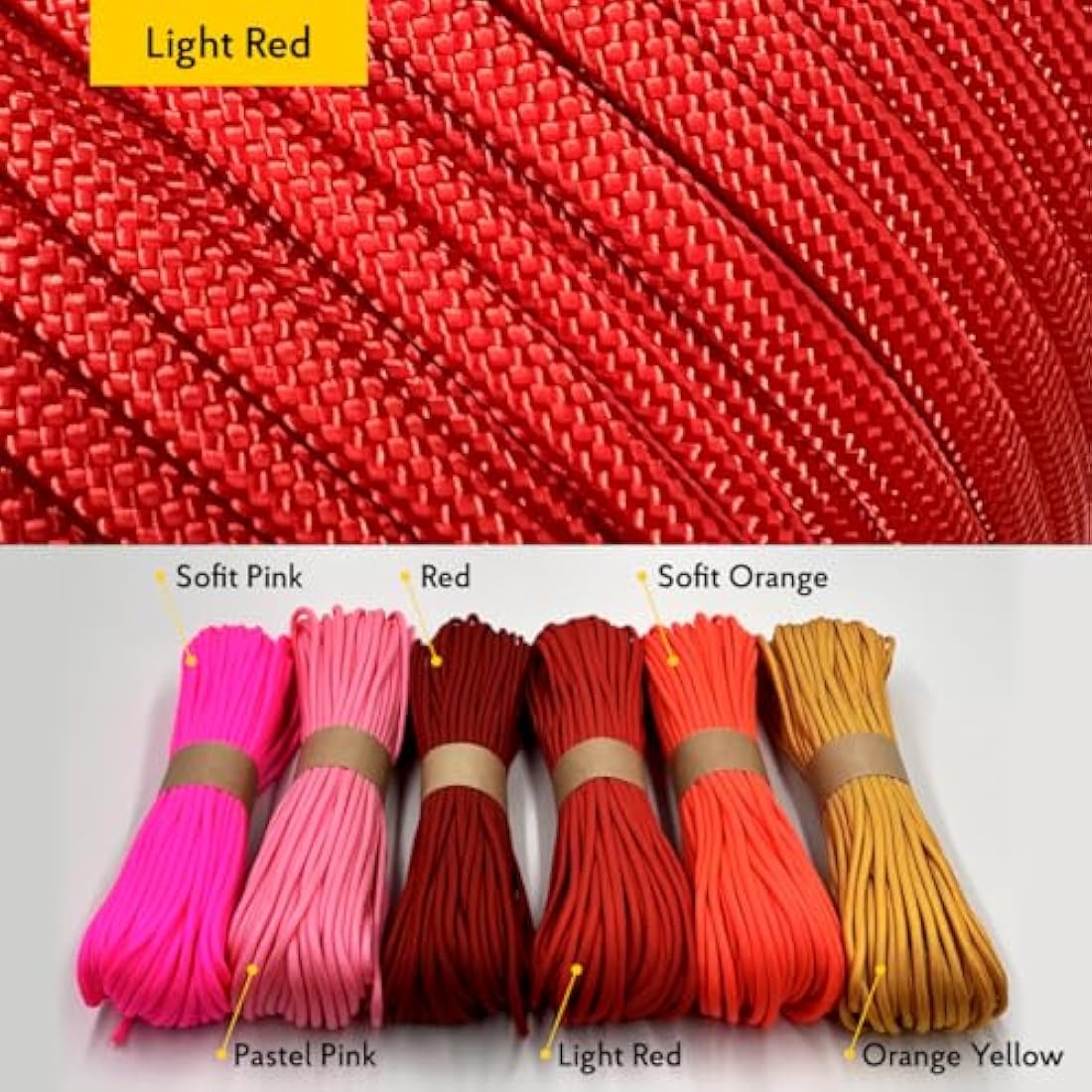 EdcX Paracord 4mm, 35+ Solid Colors (10m, 15m, 30m, 50m, 100m, 300m) | Ideal for Crafting, DIY, Camping, Survival, Outdoor | 100% Nylon Rope 4mm | Tactical Cord 550 Type III