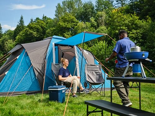 Coleman Spruce Falls 4 Tent | 4 Man Vis-a-Vis Family Tent with 2 opposite XXL size Bedrooms and Living area | 4 Person Camping Tent | 3000mm Waterproof | Sewn-in Groundsheet
