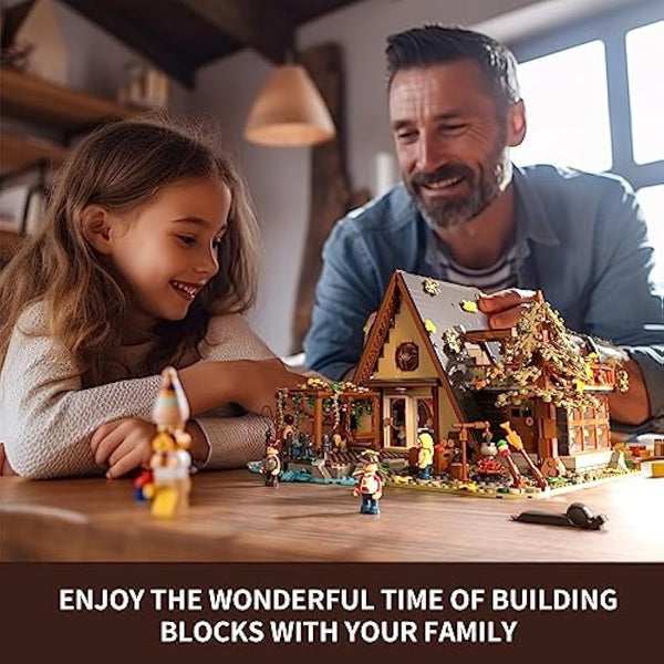 FUNWHOLE A-Frame Cabin Lighting Building Bricks Set – 2061 PCS Creative Nature Retreat Construction Model with LED Light for Adults & Teens | Alpine Chalet Style, Camping & Story Details