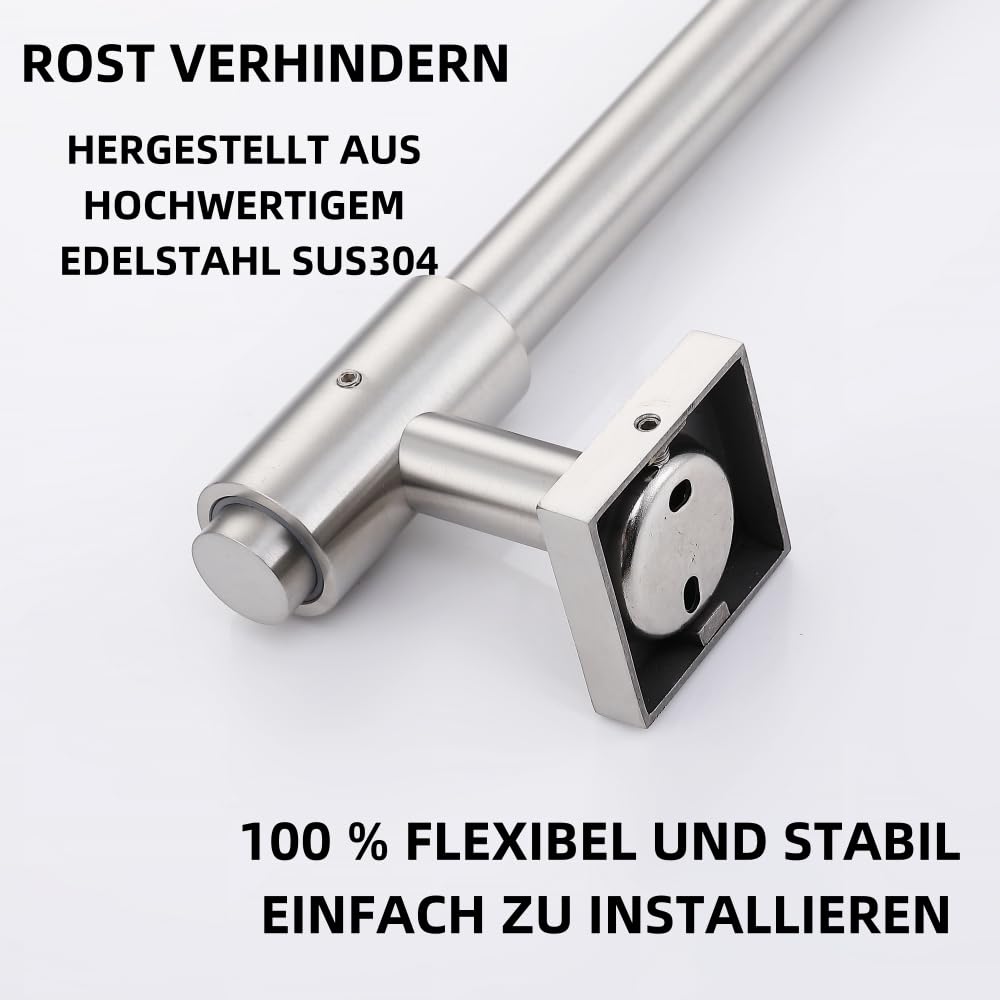 HomeHeng Shower Riser Rail 80CM, Wall Mounted Shower Slide Bar with Soap Dish Bracket Brushed Nickel Adjustable Shower Head Holder Bar for Bathroom,