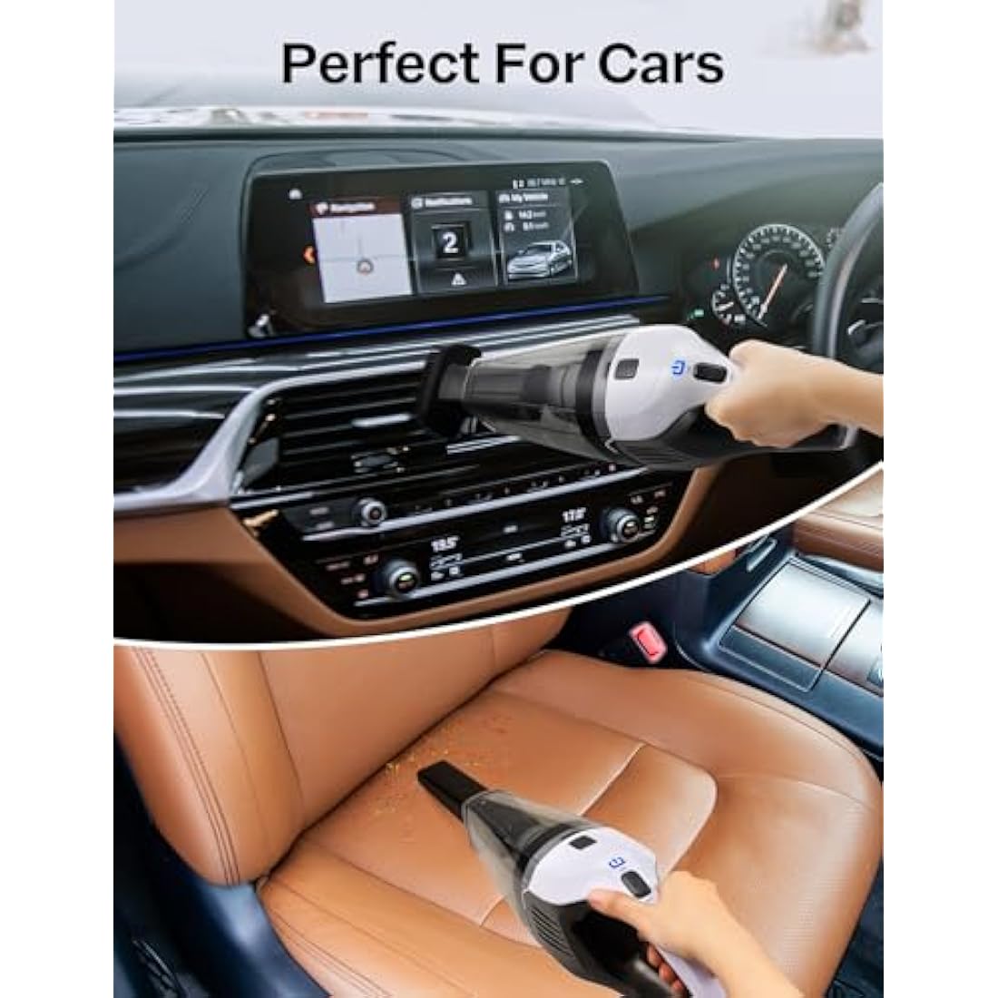 Handheld Vacuum Cleaner, Powerful Suction Portable Lightweight Hand Held Vacuum Cordless with 25-30Mins Long Runtime Rechargeable Battery Quick Charge for Home, Car, Carpet Stairs, Pet Hair Cleaning