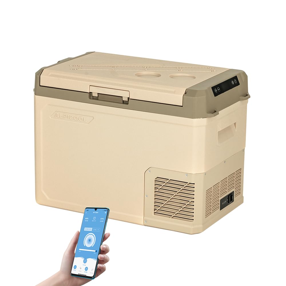 Alpicool GE30 30L Car Fridge Freezer Portable Compressor Car Refrigerator 12/24V Electric Cooler for Camping, Road Trip, Picnic, Down to -20℃