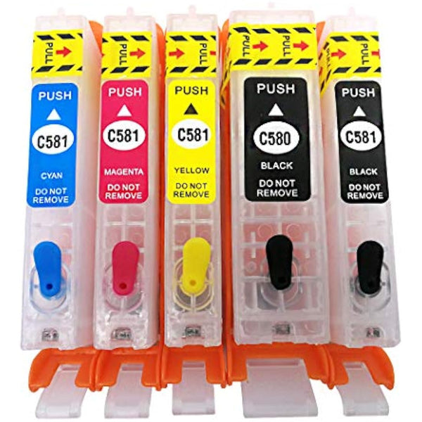 HEMAINK Refillable Ink Cartridges and 5 Bottles Ink Compatible with PGI-580XXL CLI-581XXL,for Pixma TS6150 TS6151 TS6250 TS6251 TS6350 TS6351 TS705 TR7550 TR8550 TS9150 TS9155 TS9550 Printer