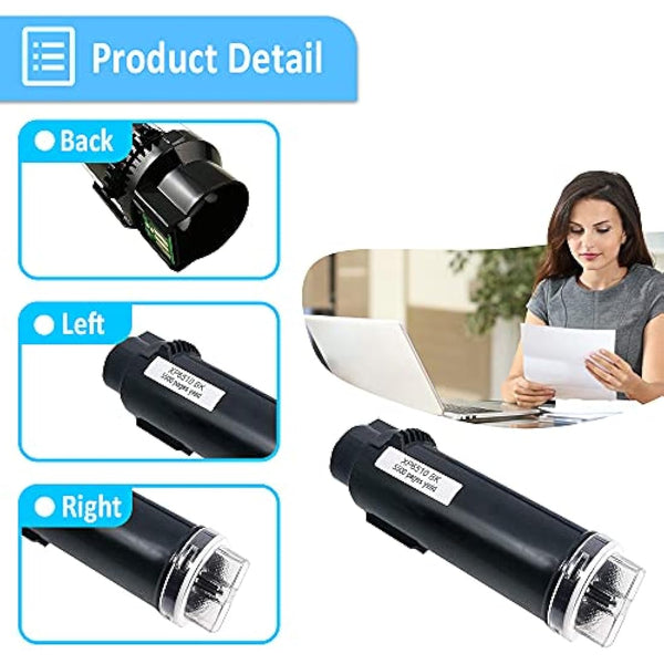 5 Packs Compatible Toner Cartridges (2BK + C M Y) High Capacity 5500 Pages for BK & 4300 Pages for C M Y for Xerox Phaser 6510 6510n 6510dn 6510dni, WorkCentre 6515 6515n 6515dn 6515dni