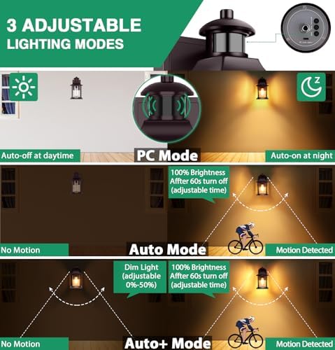 Lamomo Outdoor Wall Light,Brown Motion Sensor Light Outdoor with Bulb,Waterproof Aluminum Security Light Sensor Wall Lantern Anti-Rust Outside Wall Sconce for Garden Doorway